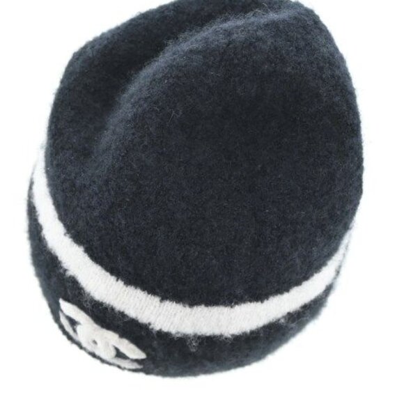 Chanel Knit Cap Beanie Black White main image 2
